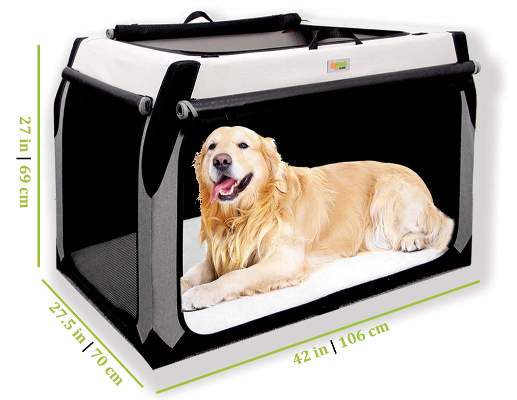 Folding Soft Dog Crate for XL Extra Large Dogs - Indoor & Outdoor Collapsible Kennel for Camping, Car Travel & Road Trips | Portable Pet Crate for Large, Medium & Small Dogs | Perfect for Home, Travel & Outdoor Adventures
