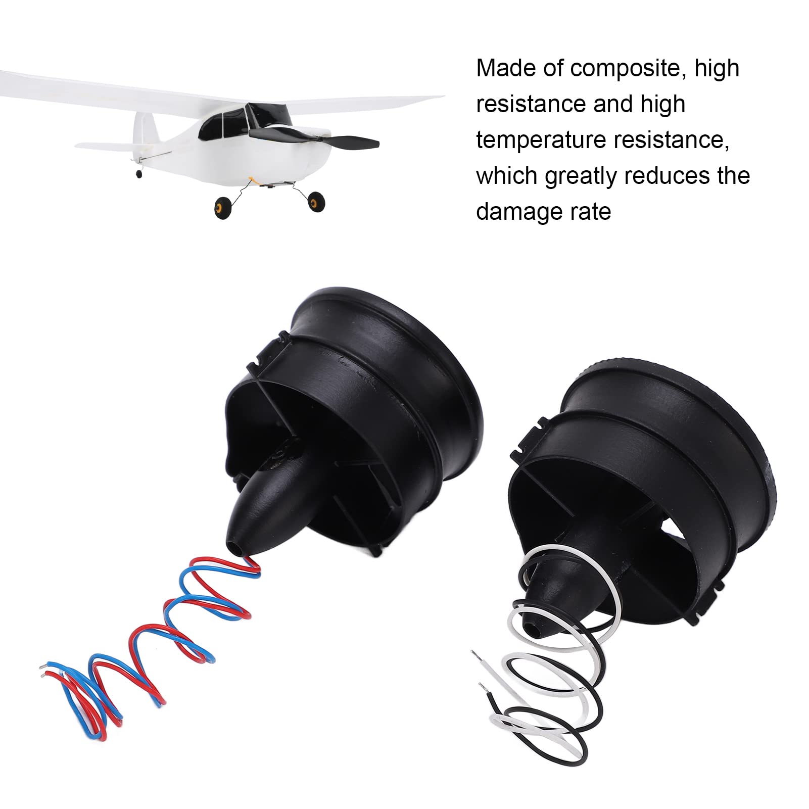 Qiilu 30mm RC Ducted Fan Propeller Kit - 2Pcs High Efficiency Plastic Blades for RC Ducted Aircraft | Stable & Powerful Performance | Perfect for FPV Drones, Jet Models & RC Airplane Upgrades