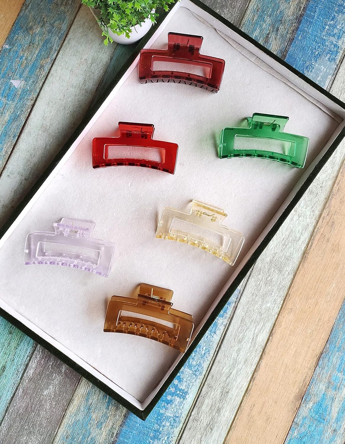 BellaStella Korean Style Large Hair Claw Clips - 6 Pack Strong Hold Glossy Hair Clips for Women & Girls - Perfect for Ponytails, Buns & Updos - Hair Accessories for Everyday, Work & Special Occasions