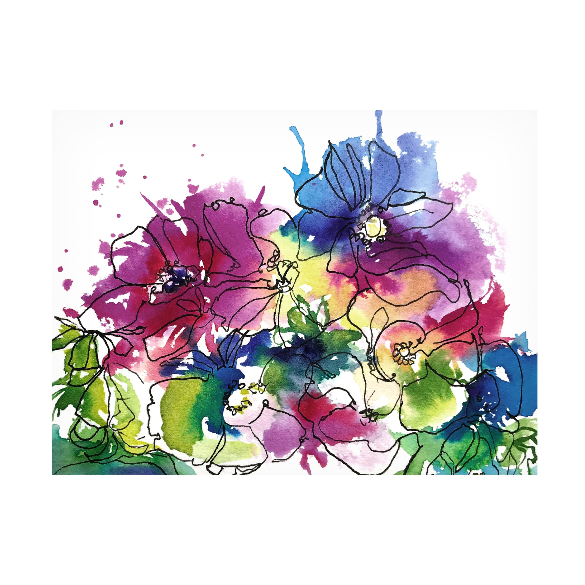 Trademark Fine Art 'Anemones' Canvas Wall Art by Schuyler Rideout - Vibrant Floral Painting for Living Room, Bedroom & Office Decor