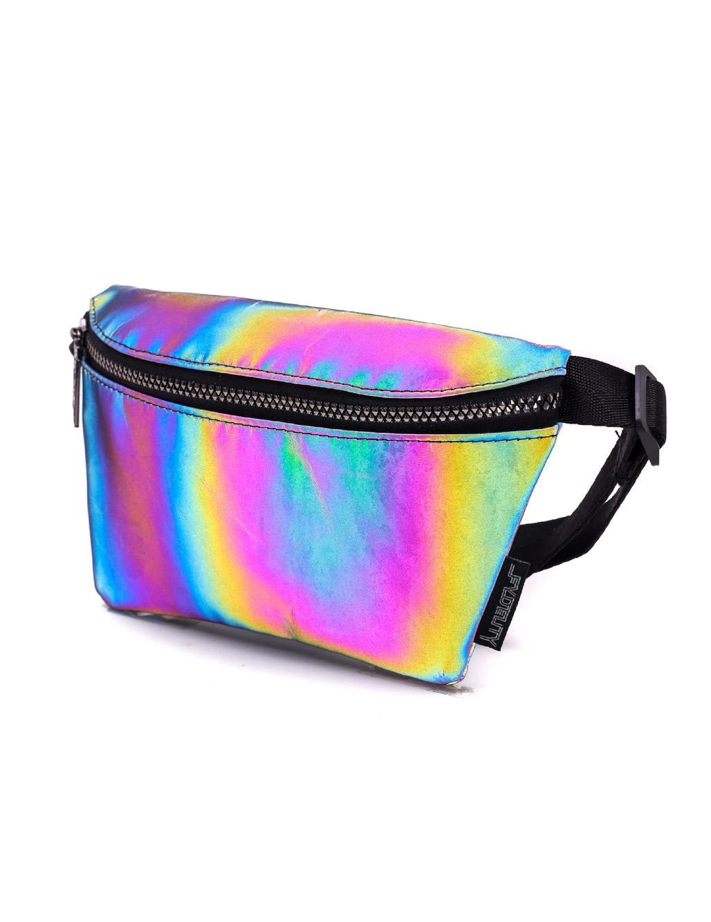 Ultra Slim Reflective Rainbow Fanny Pack for Running, Hiking & Travel - Hands-Free Waist Bag for Men & Women