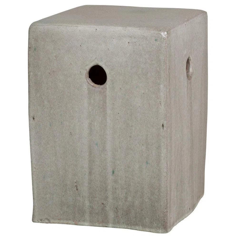 18 Inch Square Outdoor Decorative Garden Stool - Weather-Resistant Patio Side Table for Poolside, Porch & Backyard Decor