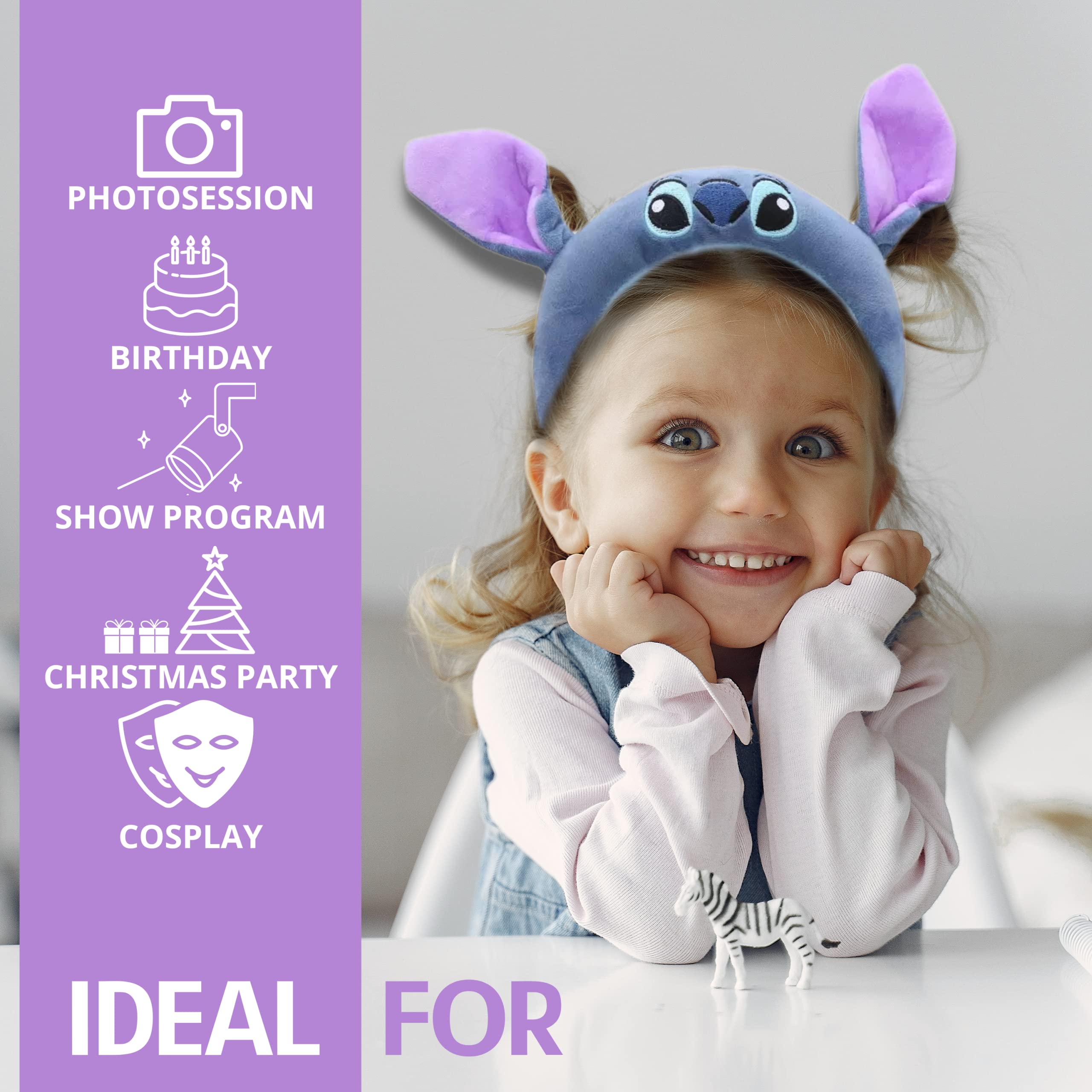 Soft Animal Ears Headband - Cute Bunny Fox Cat Ears Hair Accessories for Women Adults - Perfect for Cosplay, Birthday Parties, Halloween Costumes & Themed Events