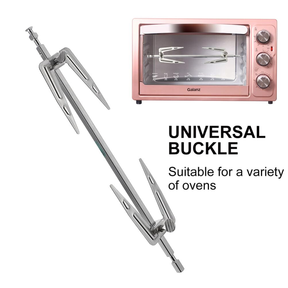 Stainless Steel Air Fryer Fork & Grill Rotisserie Forks - 28cm Professional BBQ Meat Spit Rods for Chicken, Rotisserie & Grilling - Universal Roasting Tool for Home Kitchen, Camping & Outdoor Cooking