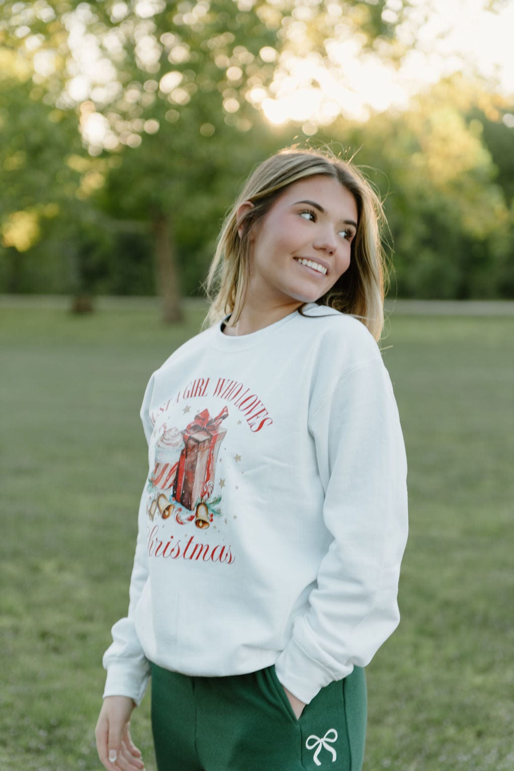 Just A Girl Christmas Sweatshirt - Festive Holiday Pullover for Women - Cute Xmas Gift for Her - Perfect for Ugly Sweater Parties & Family Gatherings