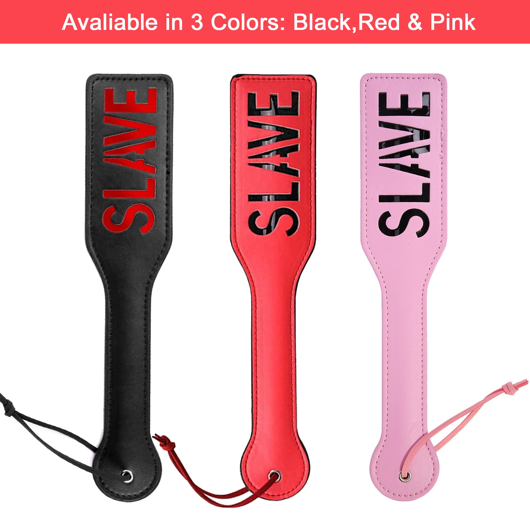 Premium Faux Leather Spanking Paddle for BDSM & Adult Play - 12.8 Inch Black Sensation Paddle for Couples & Spanking Enthusiasts - Perfect for Roleplay, Sensation Play & Erotic Spanking Scenes