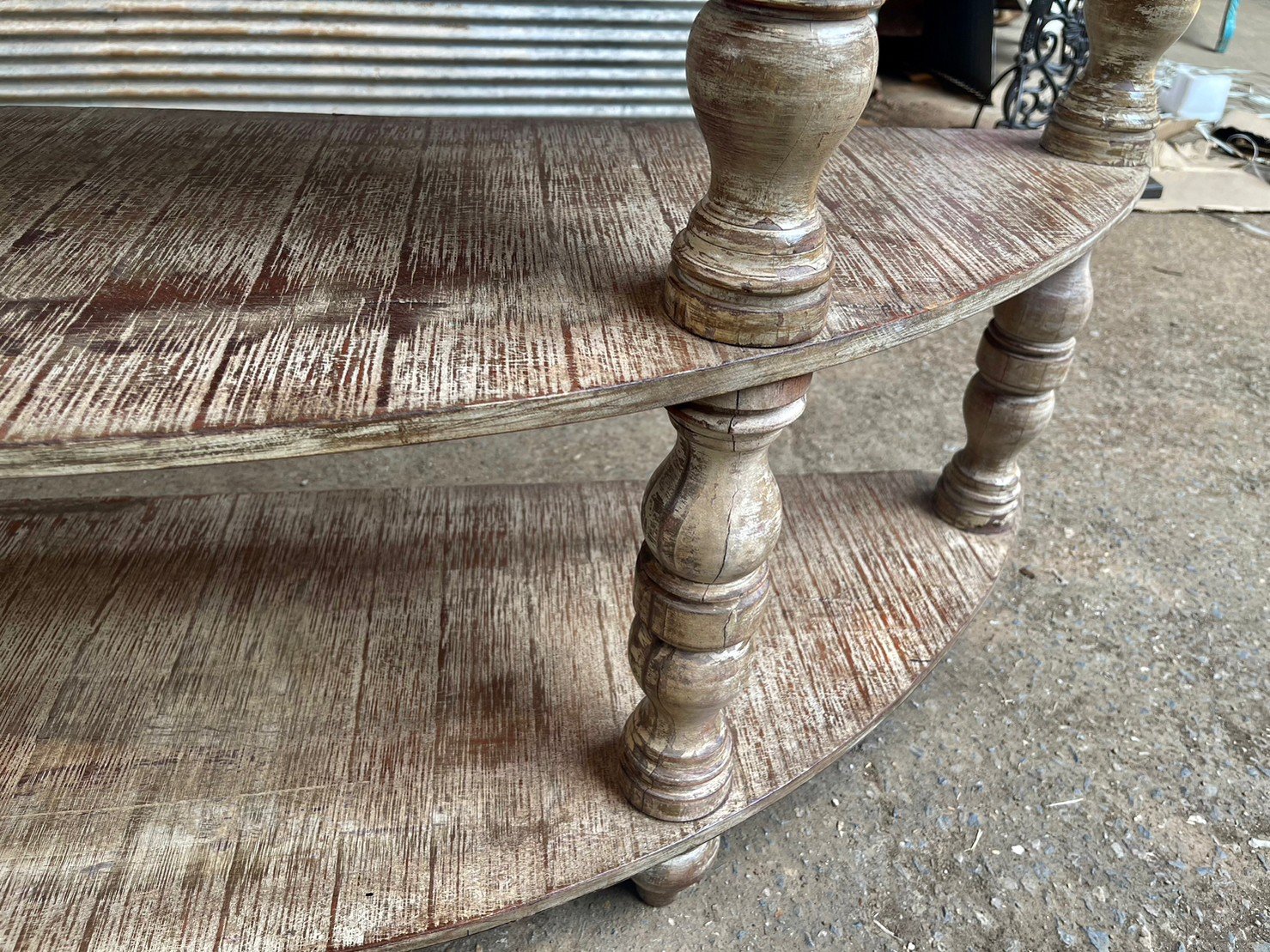 French Arched Hand Carved Solid Wood Console Table - Rustic White Entryway Hall Table for Farmhouse Decor | Perfect for Foyer, Living Room & Dining Room