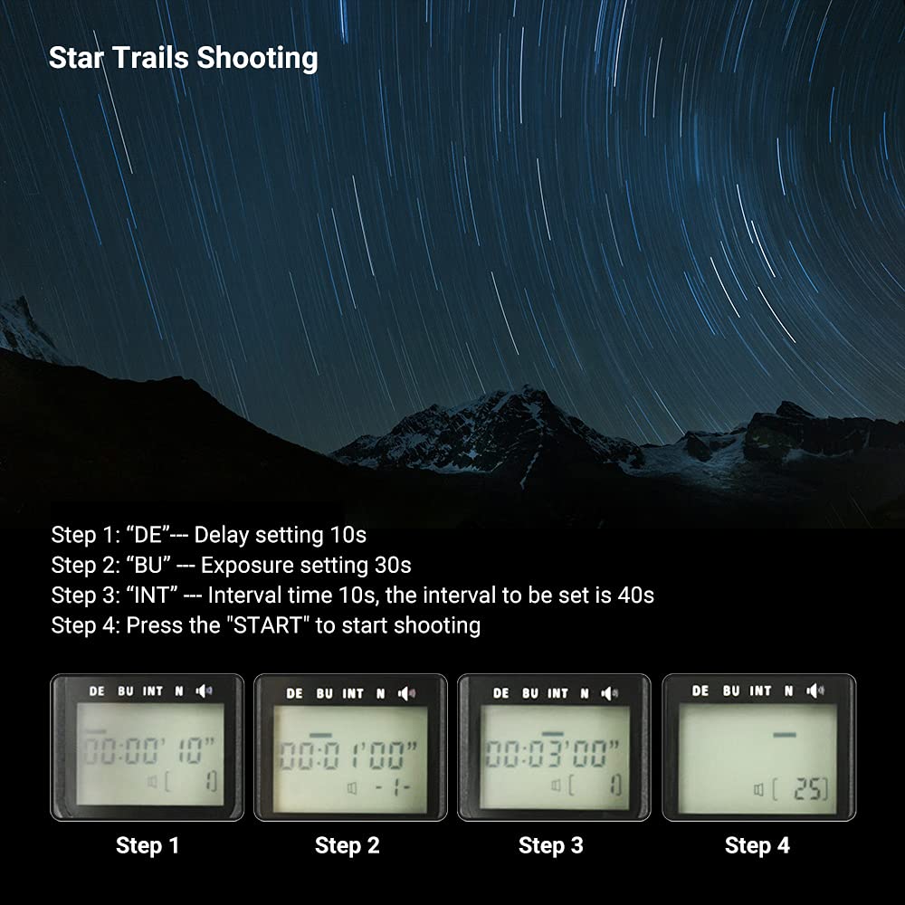 Wireless Remote Shutter Release Timer for Canon EOS R1 R5 R3 5D IV III II 5DS 6D 6D II 7D 7D II 1D II III IV 1Ds D2000 D60 D30 50D 40D 30D - Perfect for Time-Lapse Photography, Group Shots & Hands-Free Shooting