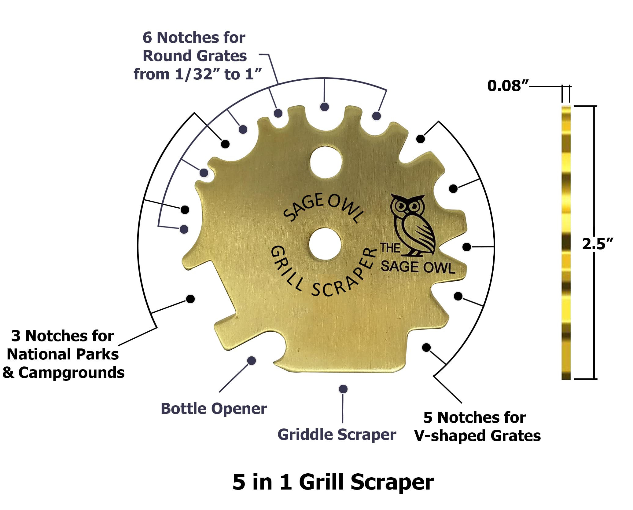 Premium Bristle-Free Brass BBQ Grill Scraper with 21.5