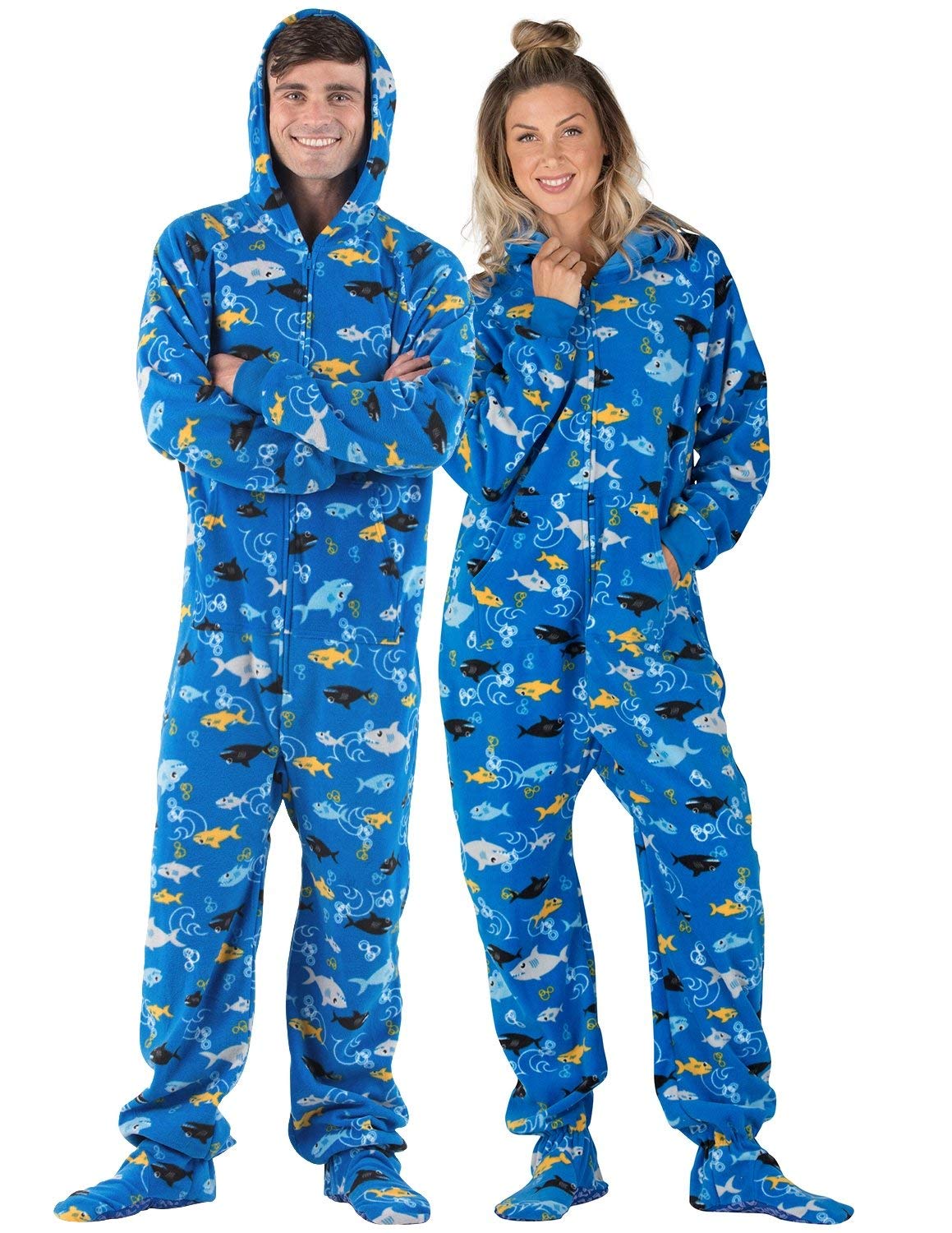 Adult Fleece Hoodie Onesies Footed Pajamas - Warm Unisex One-Piece Pajama Jumpsuit for Men & Women | Cozy Winter Sleepwear for Lounging at Home