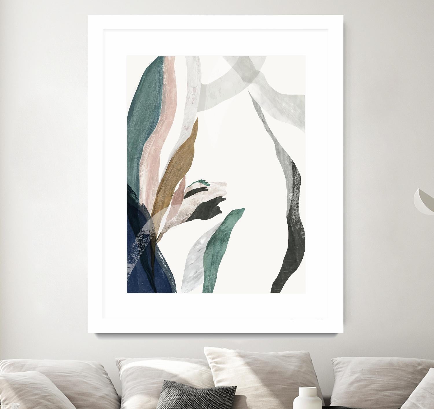 Arabesque I 1 - Elegant Home Decor Wall Art for Living Room, Bedroom & Office | Handcrafted Floral Design Canvas Painting for Modern Interior Decoration
