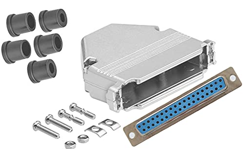 DB37 Female Solder Type Shielded Metal Hood - Durable Connector for Industrial Equipment, Audio Systems & Computer Networking