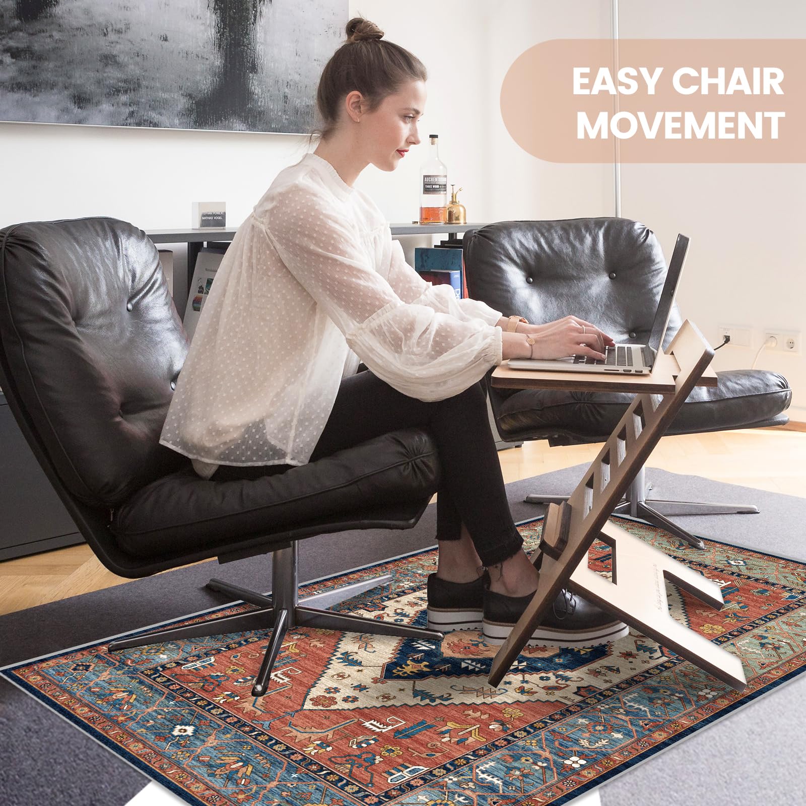 Premium Non-Slip Office Chair Mat for Hardwood Floors - Heavy Duty Desk Chair Mat Protector for Hardwood & Low-Pile Carpet - Easy Clean Computer Floor Mat for Rolling Chairs - Perfect for Home Office, Gaming Setup & Workspace Protection