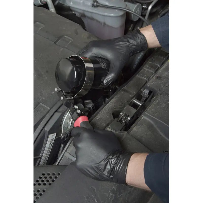 AA Grease Bully Black Nitrile Gloves, Large (100/Box) - Heavy Duty, Chemical Resistant, Disposable Work Gloves for Automotive, Cleaning, and Food Handling