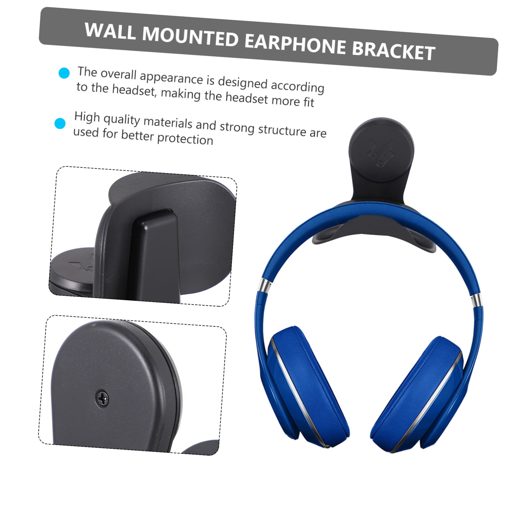Artibetter 5-Pack Foldable Headphone Hanger Wall Mount - Space Saving Headset Stand Hook for Desk, Office, Gaming Setup (TPU Material) - Perfect for Organizing Headphones, Headsets & Gaming Accessories