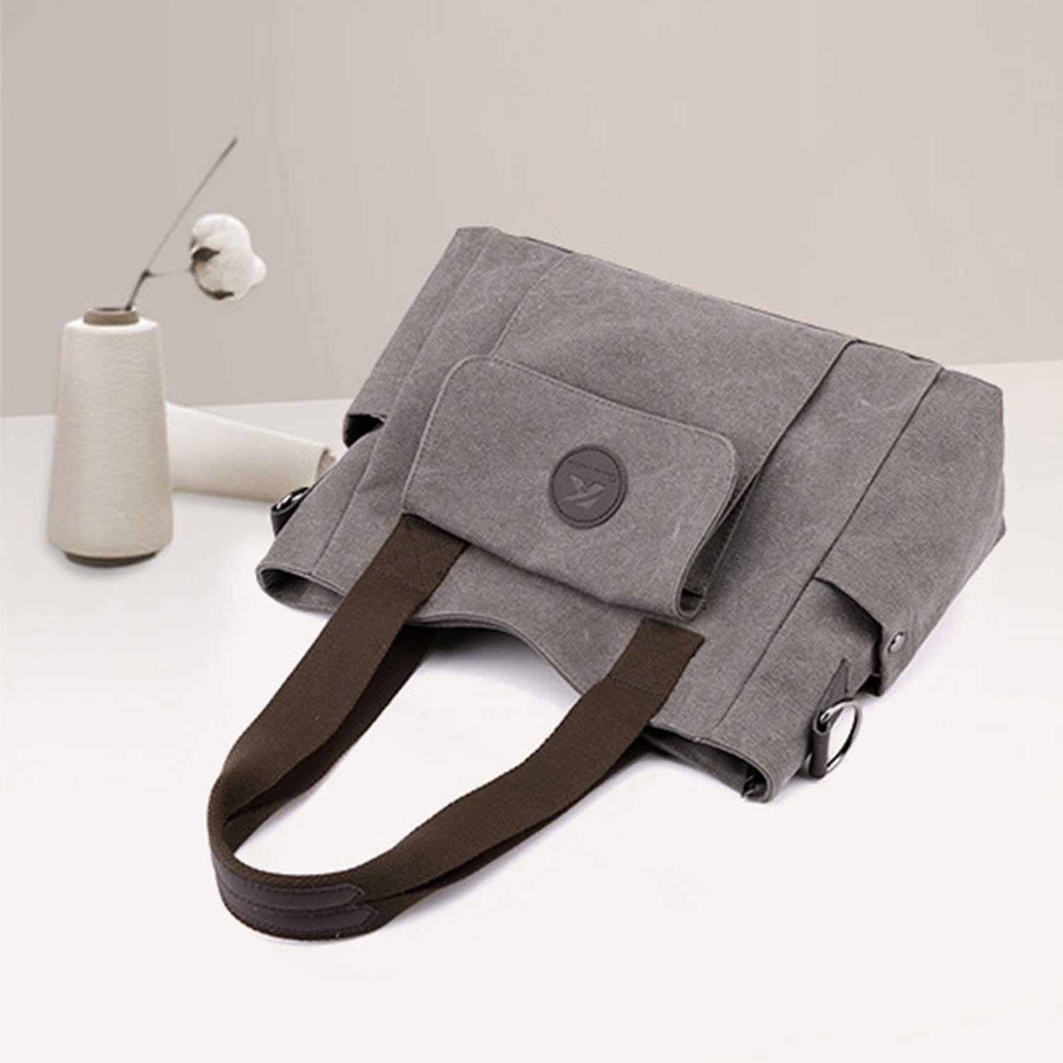 Women's Canvas Tote Bag - Casual Crossbody Purse for Work & Travel