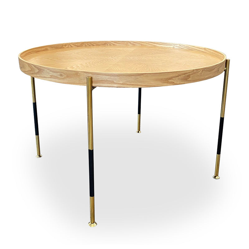 DELTA 65cm Round Coffee Table - Solid Ash Wood - Modern Living Room Centerpiece for Home Decor & Relaxation