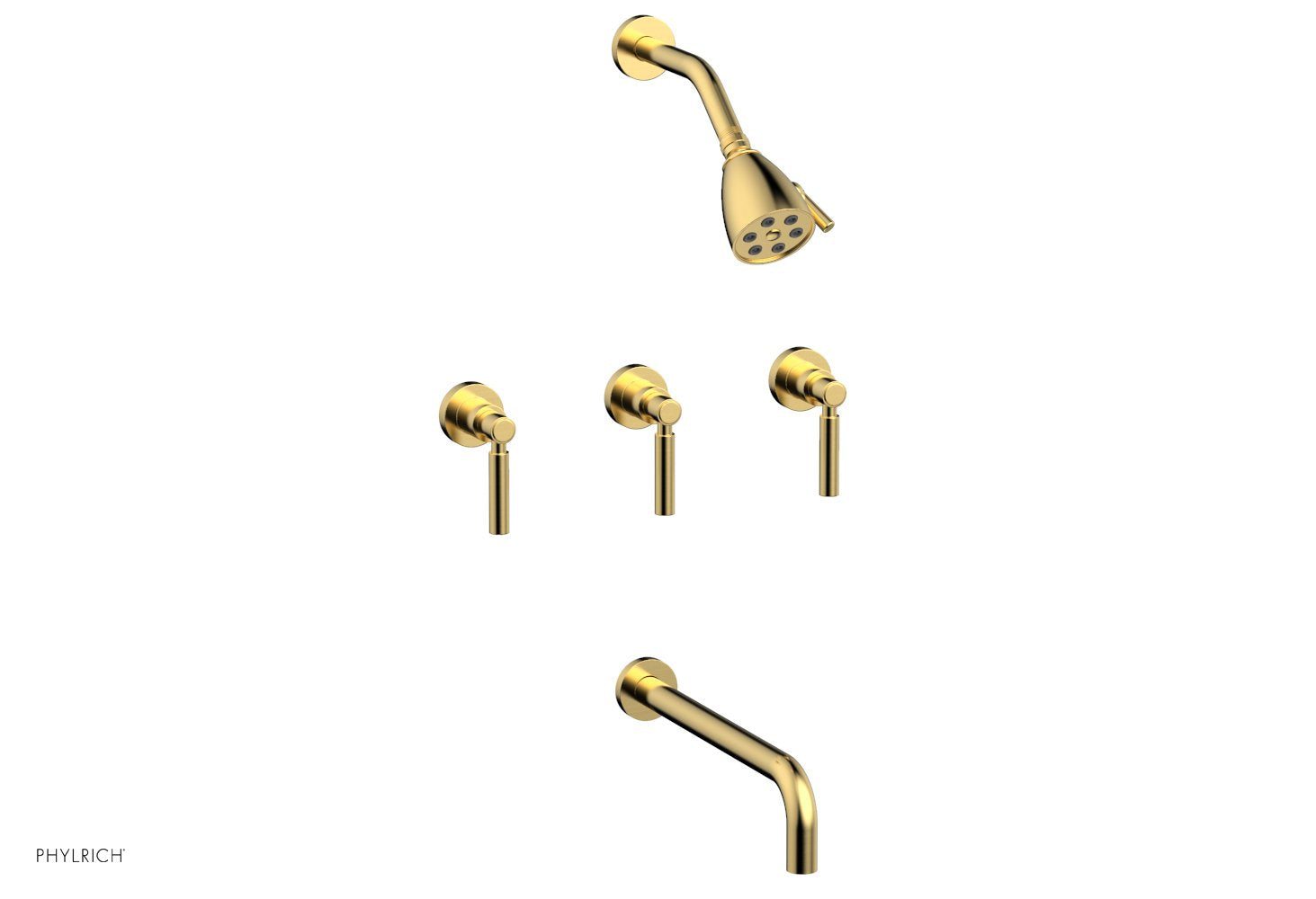 Premium 3-Handle Tub and Shower Faucet Set with 12