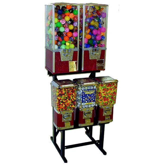 5 Unit Big Pro Combo Rack Vending Machine - Bulk Candy & Snack Dispenser for Business, Office, School & Public Spaces