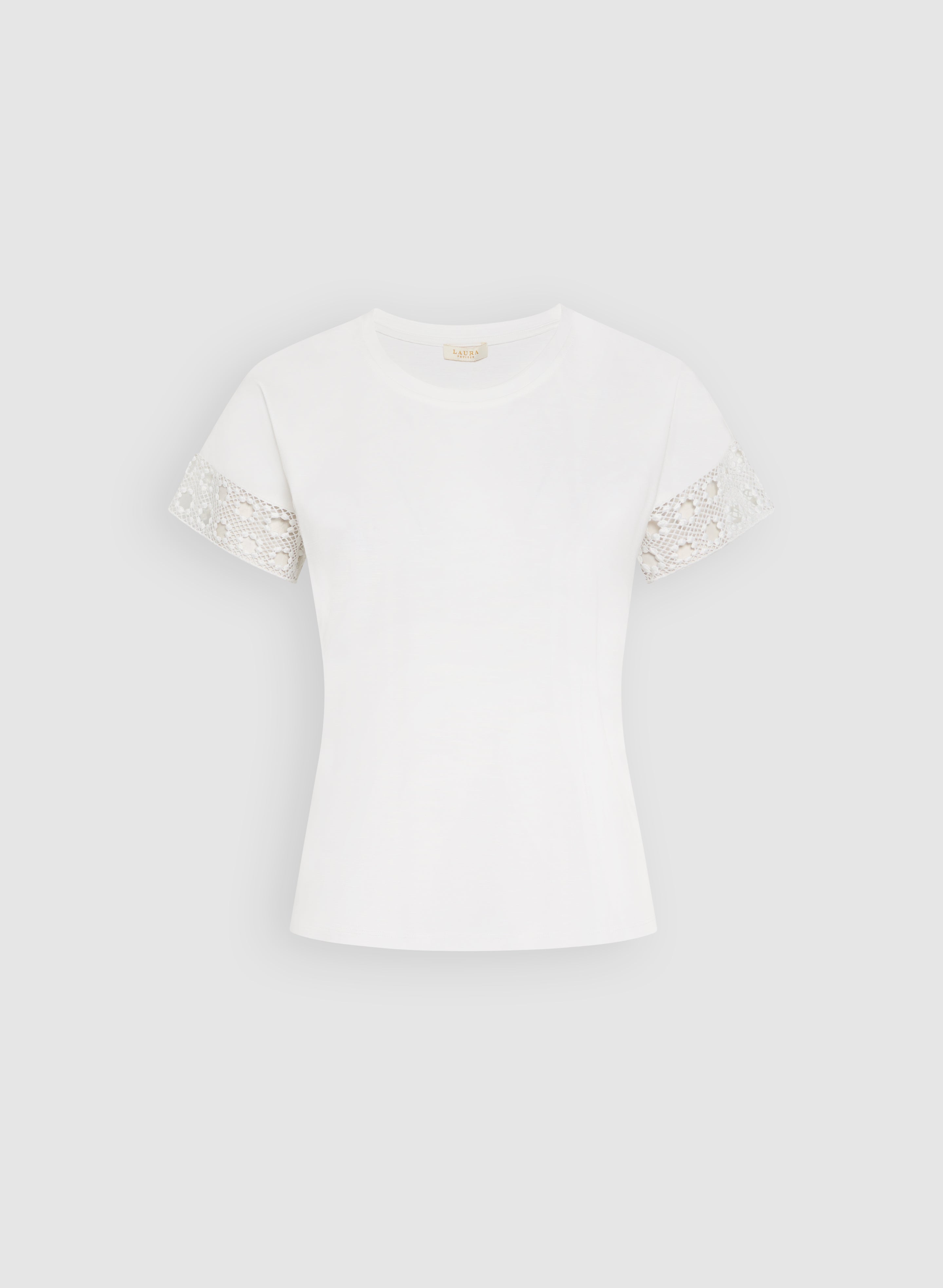Stylish Eyelet Trim T-Shirt for Women - Breathable Cotton Top for Casual Wear & Summer Outfits
