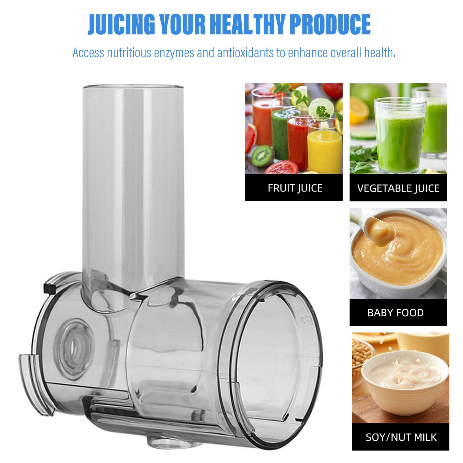 Omega Juicer Replacement Parts - Slow Juicing Attachments Compatible with 8003, 8004, 8005, 8006 Models (Not for J8006HDS/J8006HDC/8007/8008) - Perfect for Healthy Juicing at Home or Commercial Use