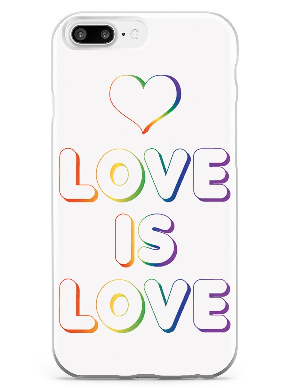 Inspired Cases - Premium 3D Textured Protective Phone Case for Apple iPhone 7 Plus | LGBT Pride Design 'Love is Love' | Shockproof & Slim Fit | Perfect for Daily Use, Travel & LGBTQ+ Events
