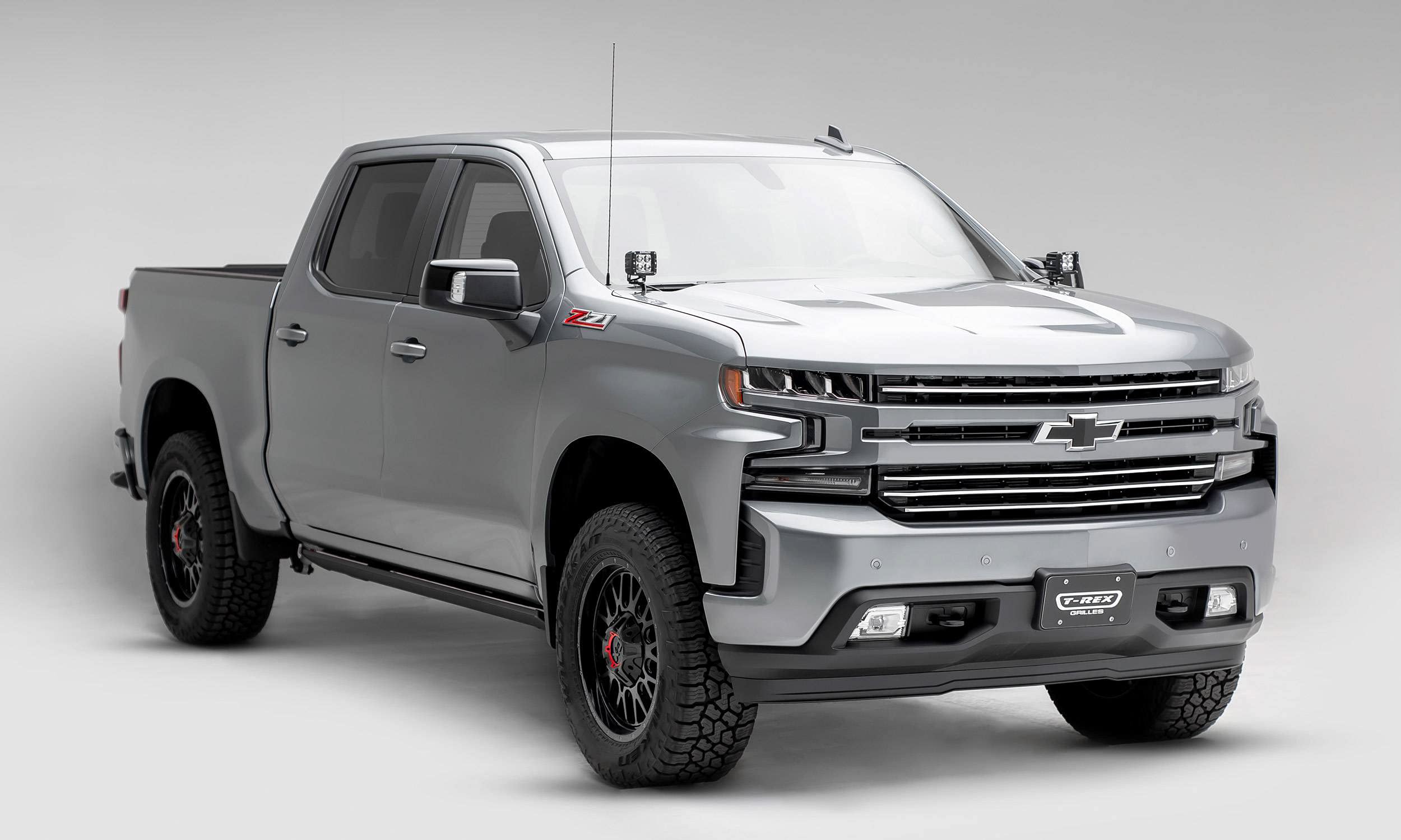 2019-2022 Chevy Silverado 1500 Trail Boss RST LT Billet Grille - Brushed Horizontal Round 4-Piece Overlay (PN#6211233) | Fits Non-Camera Models | Upgrade Your Truck's Front End Style