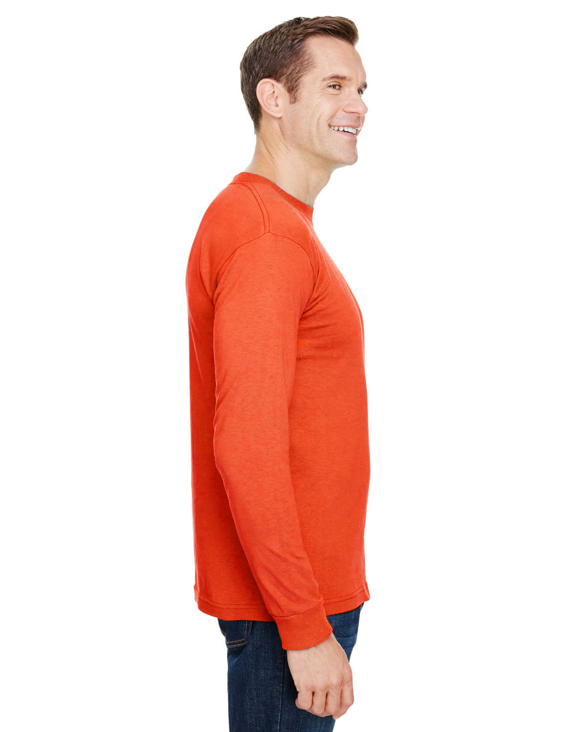 Bayside BA3055 Unisex Union-Made Long Sleeve Pocket Crew T-Shirt | Comfortable Cotton Work Shirt for Men & Women | Perfect for Construction, Warehouse & Outdoor Activities