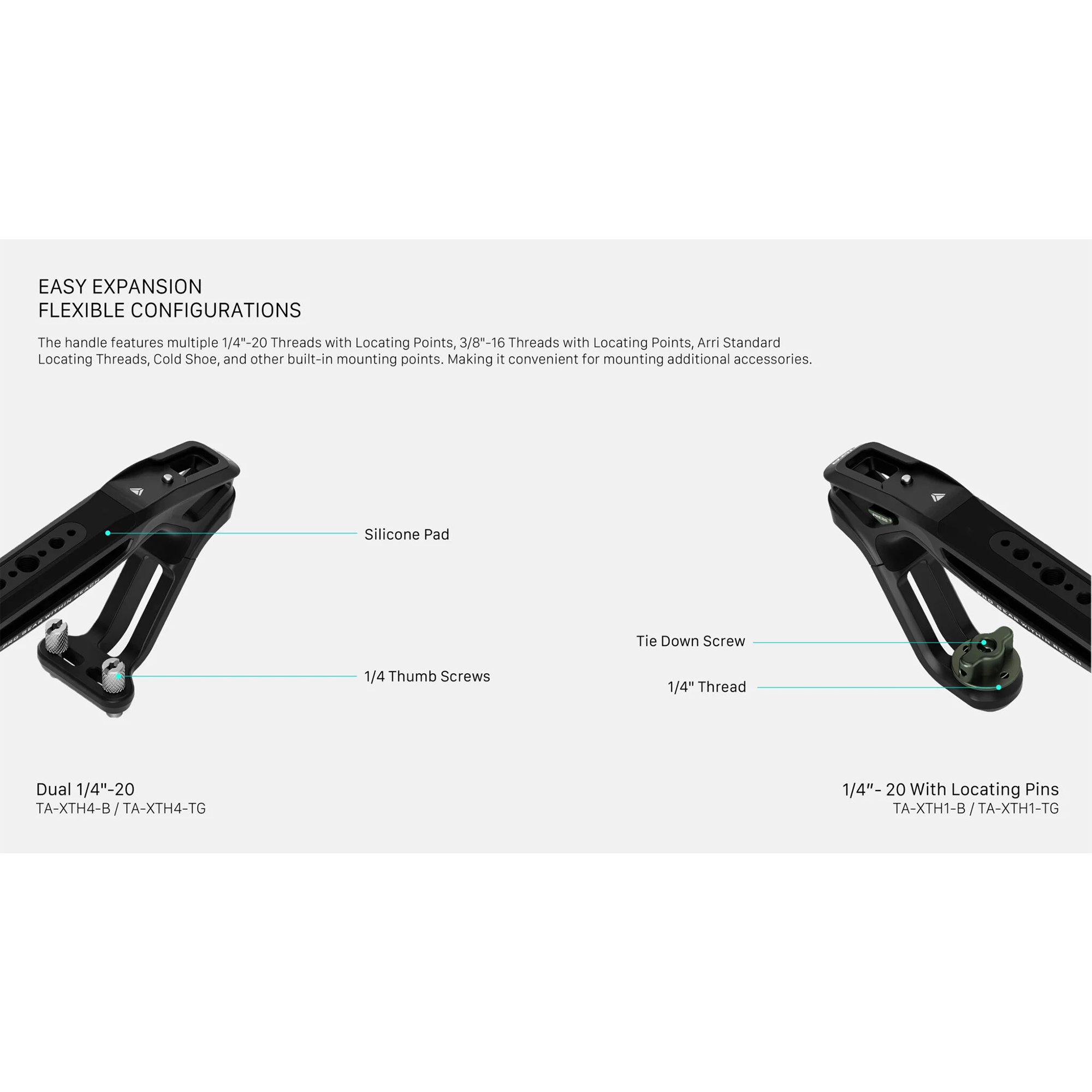 Tilta Xeno Top Handle with Cold Shoe Mount for DSLR Cameras - Black | Perfect for Vlogging, Filmmaking & Photography Accessories