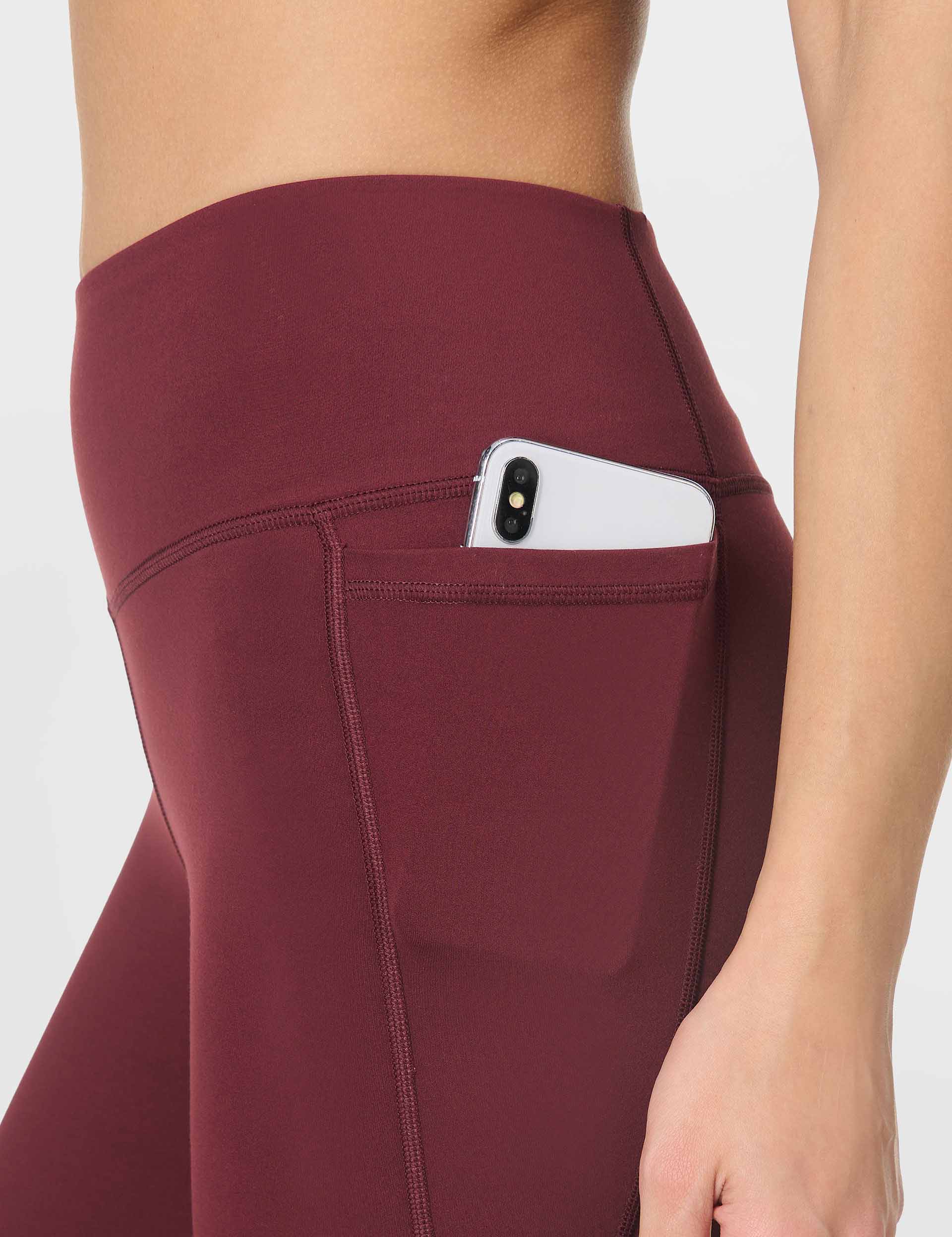 Ultimate Studio 7/8 High Waist Yoga Leggings for Women - Garnet Red - Perfect for Yoga, Gym Workouts & Everyday Wear