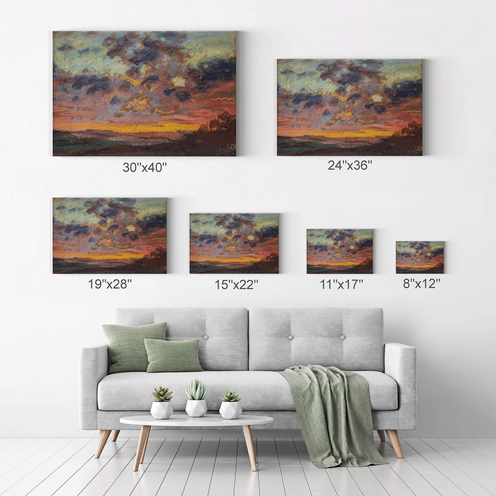Claude Monet Sunset Canvas Wall Art Print - Famous Oil Painting Reproduction, Modern Home Decor, Ready to Hang (30x40 Inch) | Perfect for Living Room, Bedroom & Office Decor | Made in USA