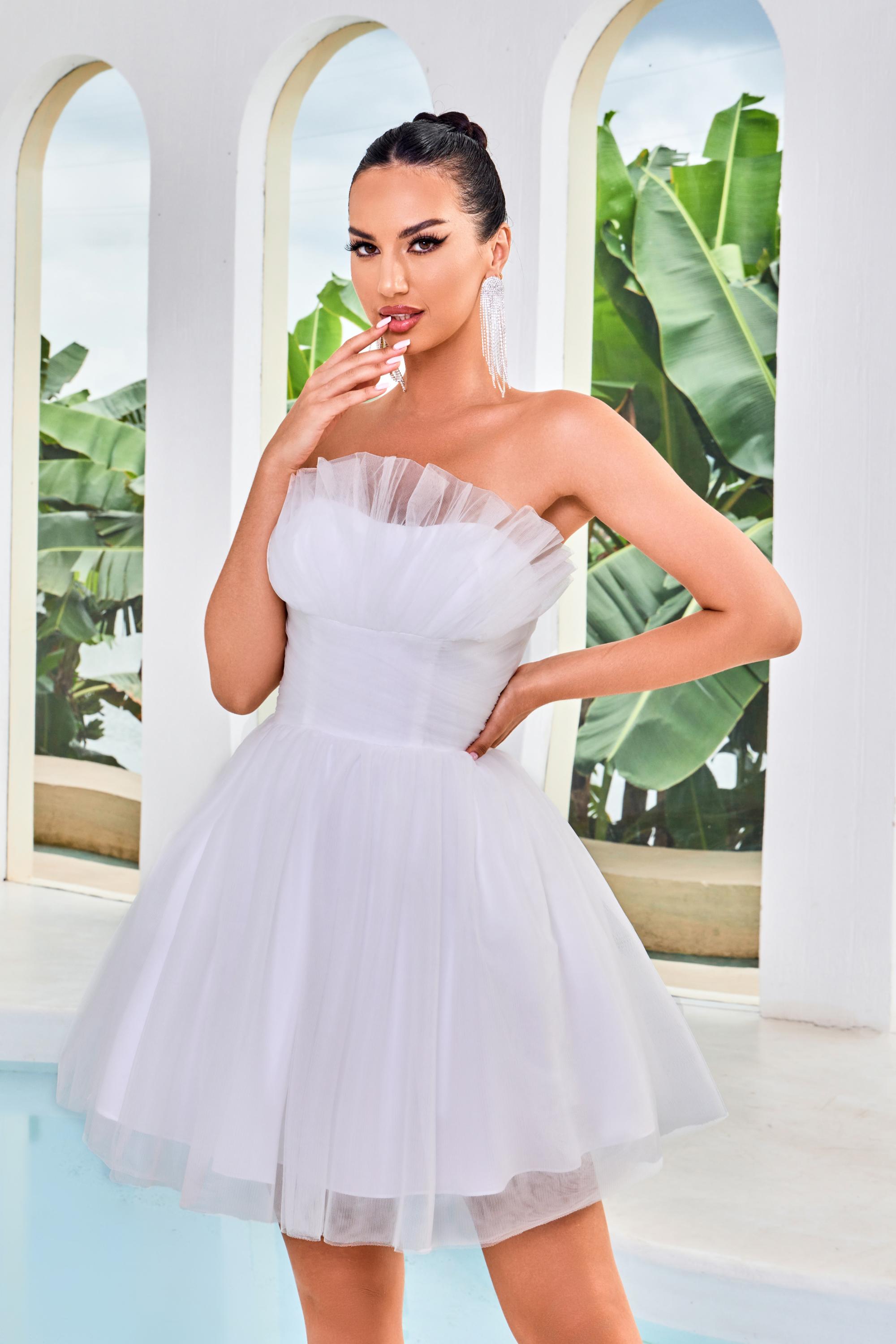 Jadore Evening Dress A-Line Sweetheart Neckline Tulle Sleeveless Prom Gown J24072 for Wedding Party & Formal Events