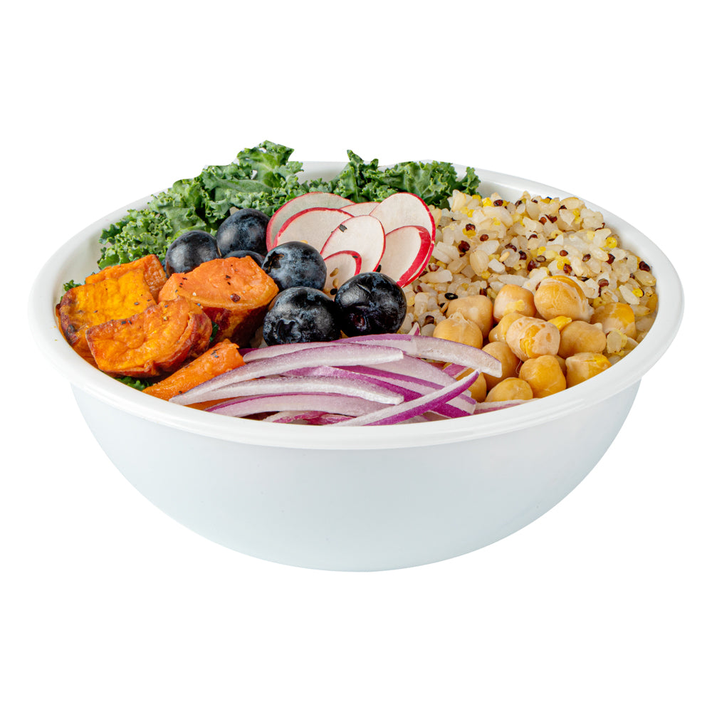 18 oz Round White Plastic Salad Bowls - 6 x 6 x 2.5 Inches - Pack of 200 - Disposable Party Bowls for Salads, Snacks, Desserts & Catering Events
