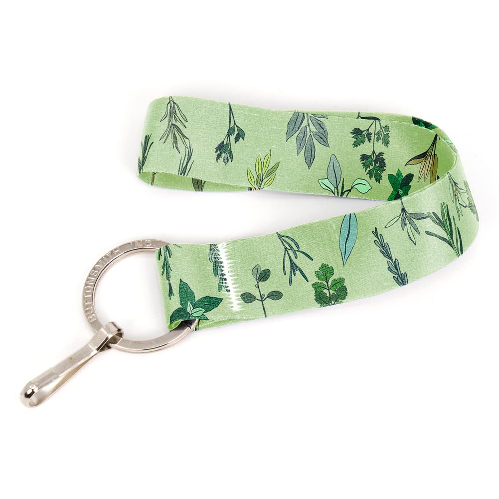 Buttonsmith Herbarium Wristlet Keychain Lanyard - Short Length with Flat Key Ring & Clip - USA Made - Perfect for Keys, ID Badges & Small Essentials Organization