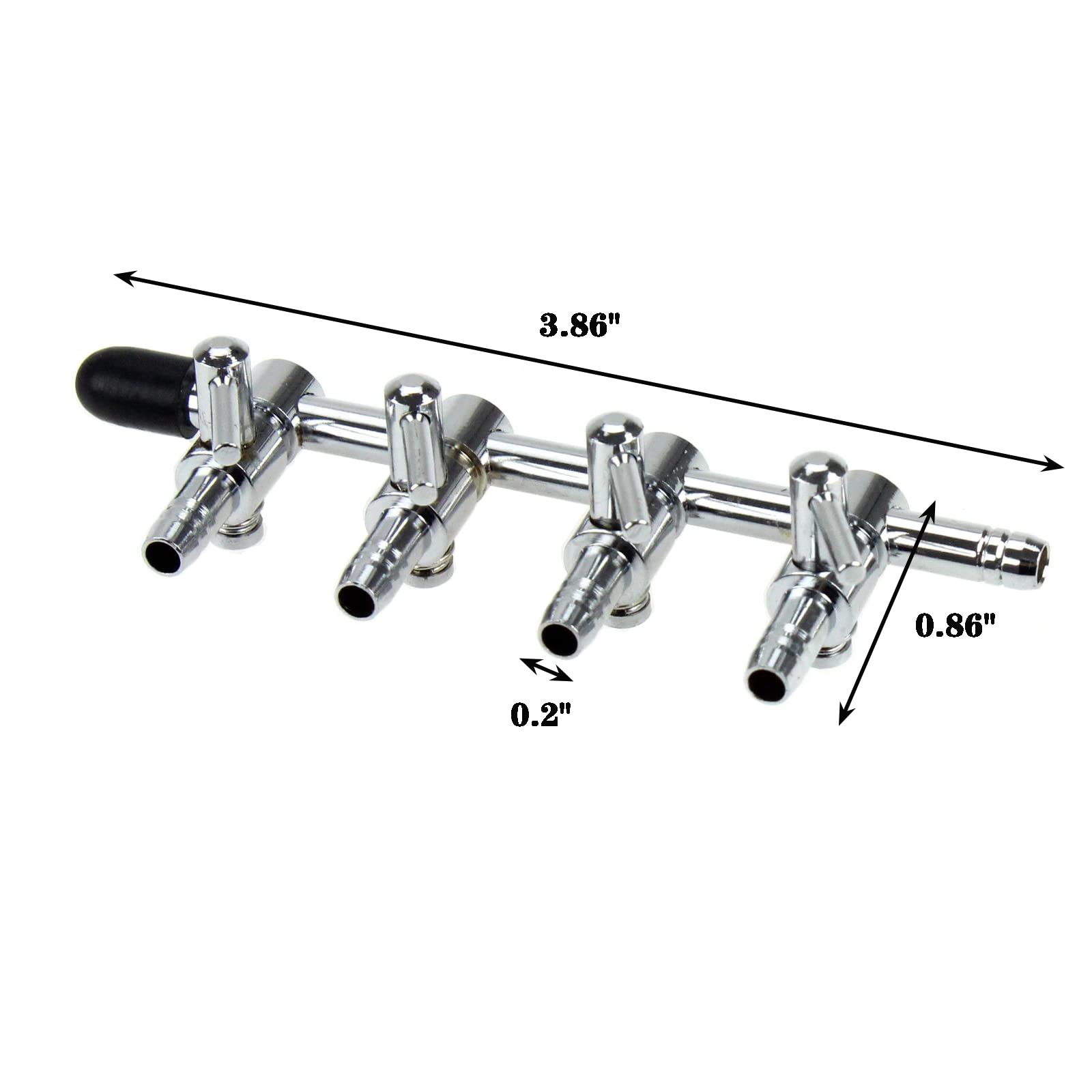 AQUANEAT 4-Way Aquarium Air Pump Splitter - Stainless Steel Fish Tank Air Valve for Oxygen Control - Perfect for Multiple Air Stones, Bubblers & Accessories in Home & Office Aquariums