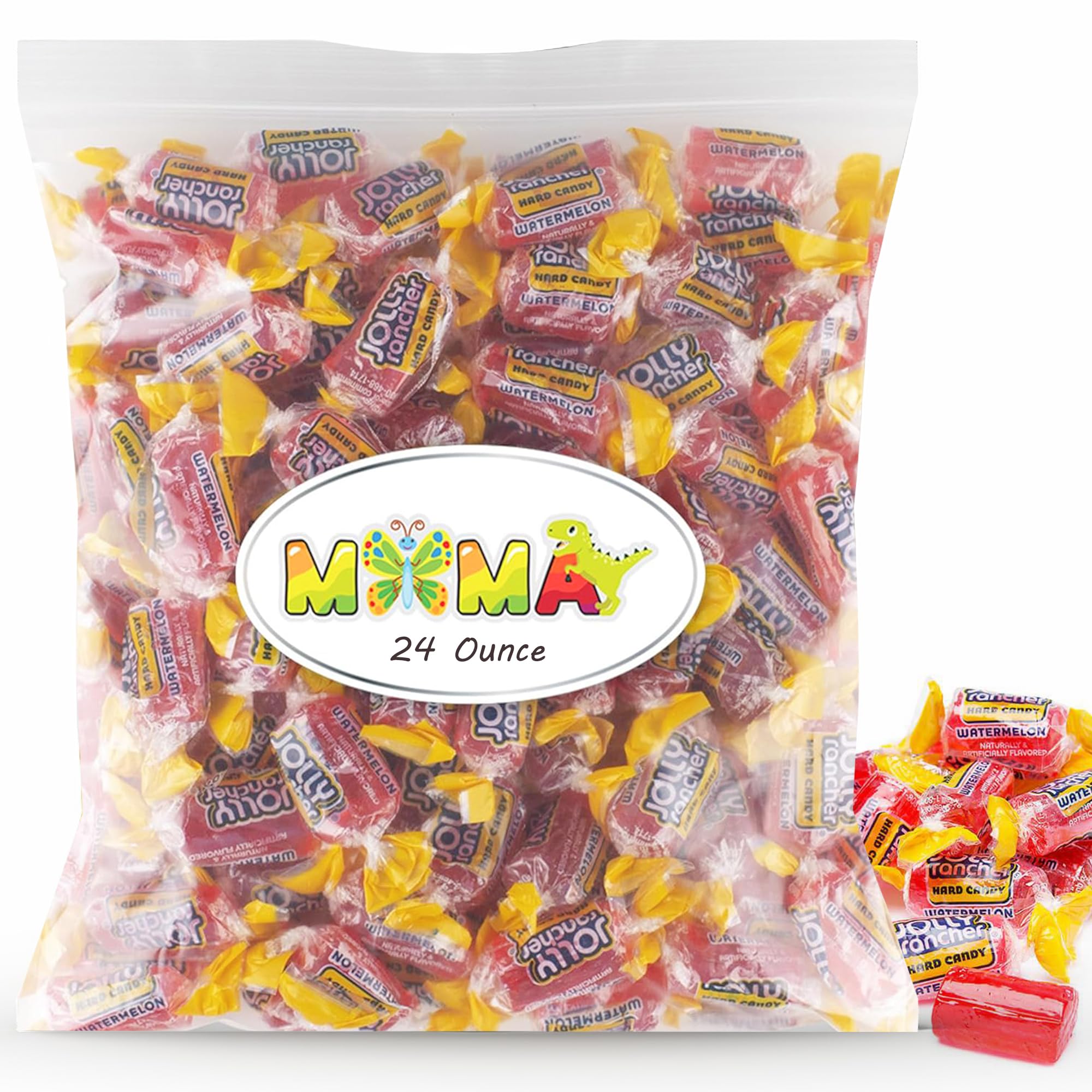 Jolly Ranchers Hard Candy Watermelon Flavor - 1.5 lb Bulk Bag | Fruit Flavored Candy with Real Juice | Gluten Free Individually Wrapped Treats | Perfect for Easter, Halloween, Party Favors & Office Snacks