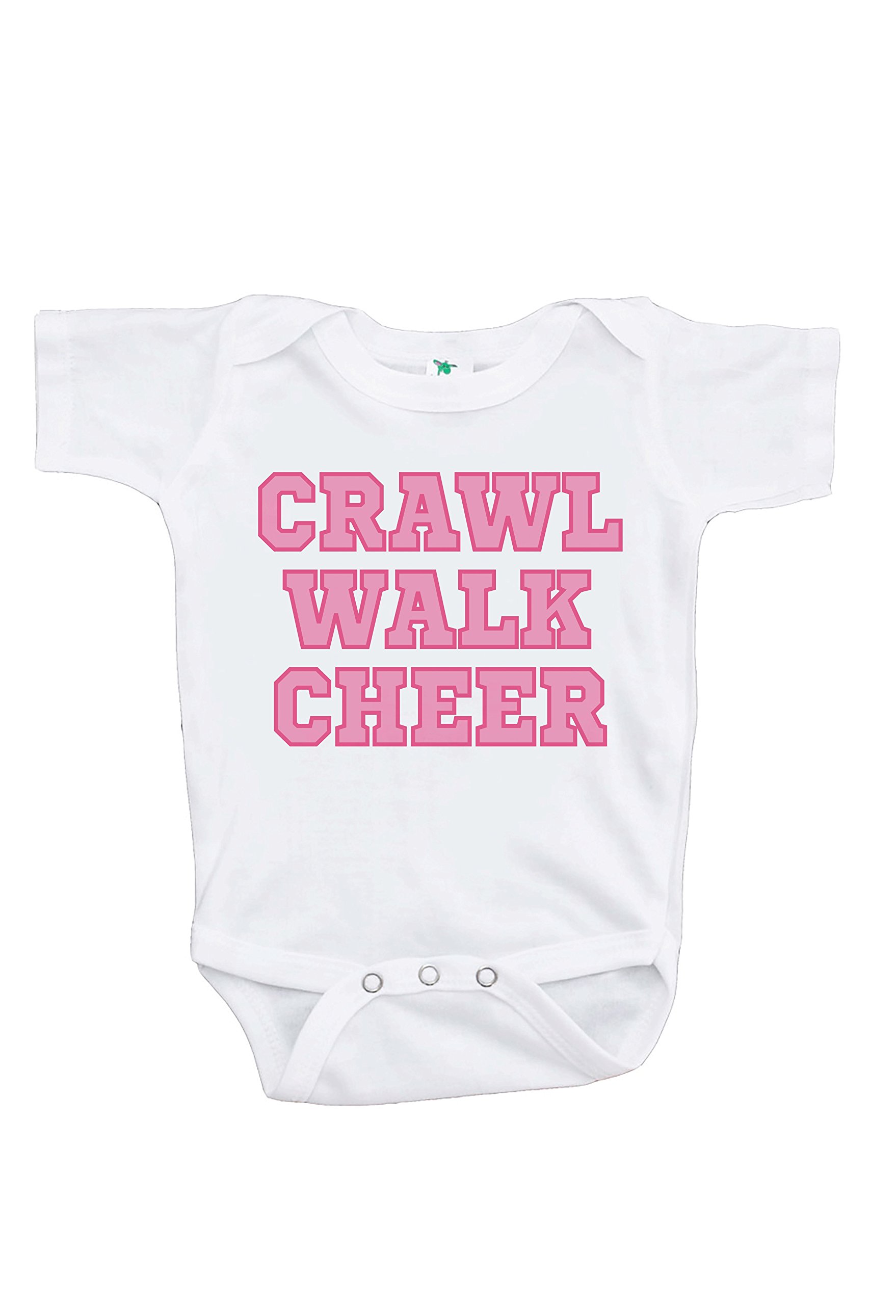 7 Ate 9 Apparel Kids Crawl Walk Cheer One-Piece Romper - Soft Baby Bodysuit for Crawling, Walking & Playtime | Perfect for Playdates, Daycare & First Steps