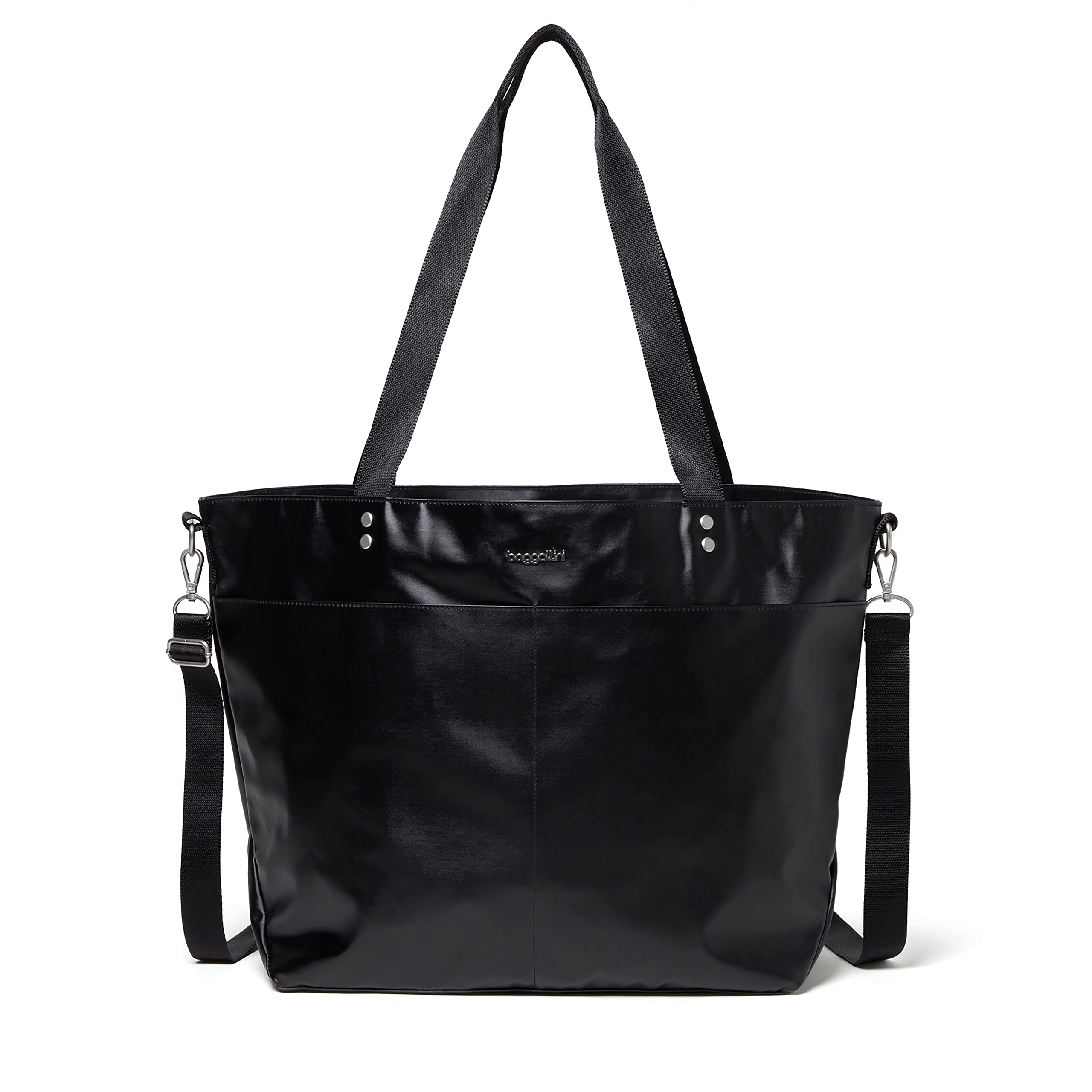 Baggallini Waterproof Laminated Carryall Tote Bag for Women - Scratch Resistant Travel Beach Tote with Multiple Pockets - Perfect for Vacation, Gym, Work & Daily Commute
