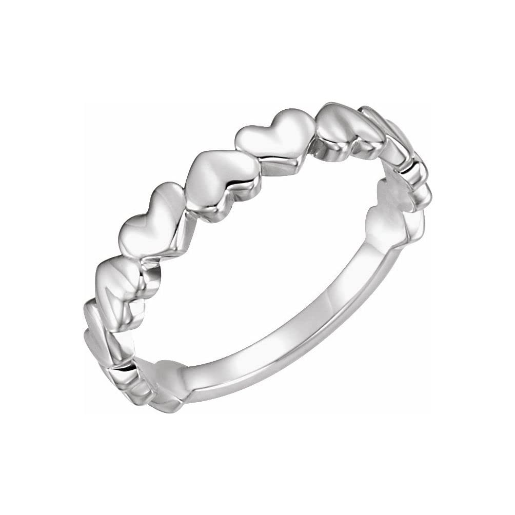 Bonyak Sterling Silver Heart Ring for Women - Genuine 925 Silver, Size 7 - Elegant Gift for Valentine's Day, Anniversary or Everyday Wear