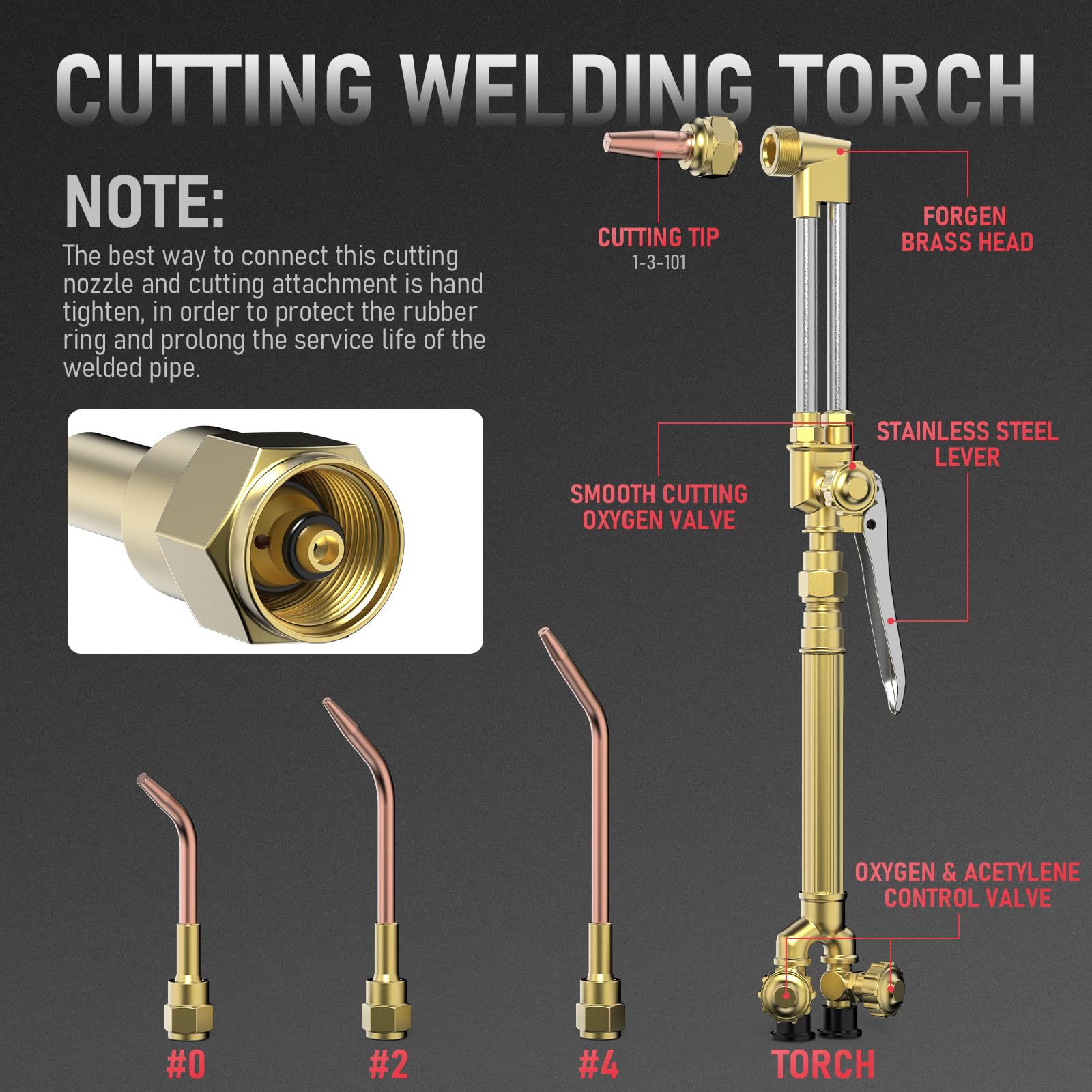 YESWELDER Oxygen Acetylene Torch Kit - Professional Welding & Cutting Torch Set with Regulator, Nozzles, Hose & Safety Goggles - Ideal for Metal Fabrication, Automotive Repair & DIY Projects
