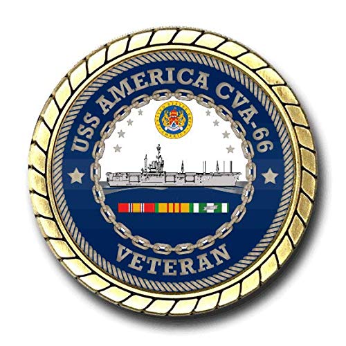 USS America CVA-66 Vietnam Service Challenge Coin - Officially Licensed Military Collectible - Perfect for Veterans, History Buffs & Coin Collectors