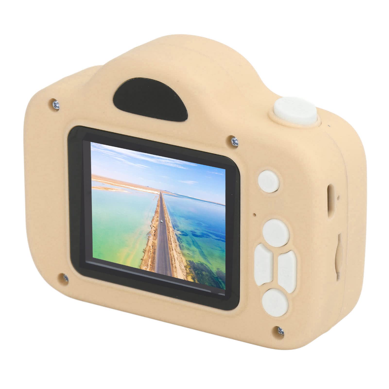 Shanrya Cartoon Mini Camera for Kids - Light Yellow Children's Camera with One-Key Video Recording, 16 Fun Borders & MP3 Support | Perfect Birthday Gift, Travel Companion & First Camera for Toddlers