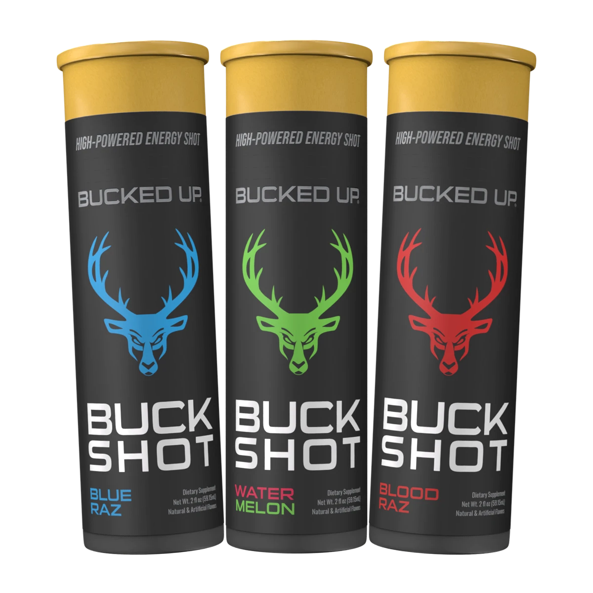 Bucked Up Buck Shot Energy Drink - 12 Pack (59ml Each) | Pre-Workout & Focus Booster for Gym, Study & Daily Energy