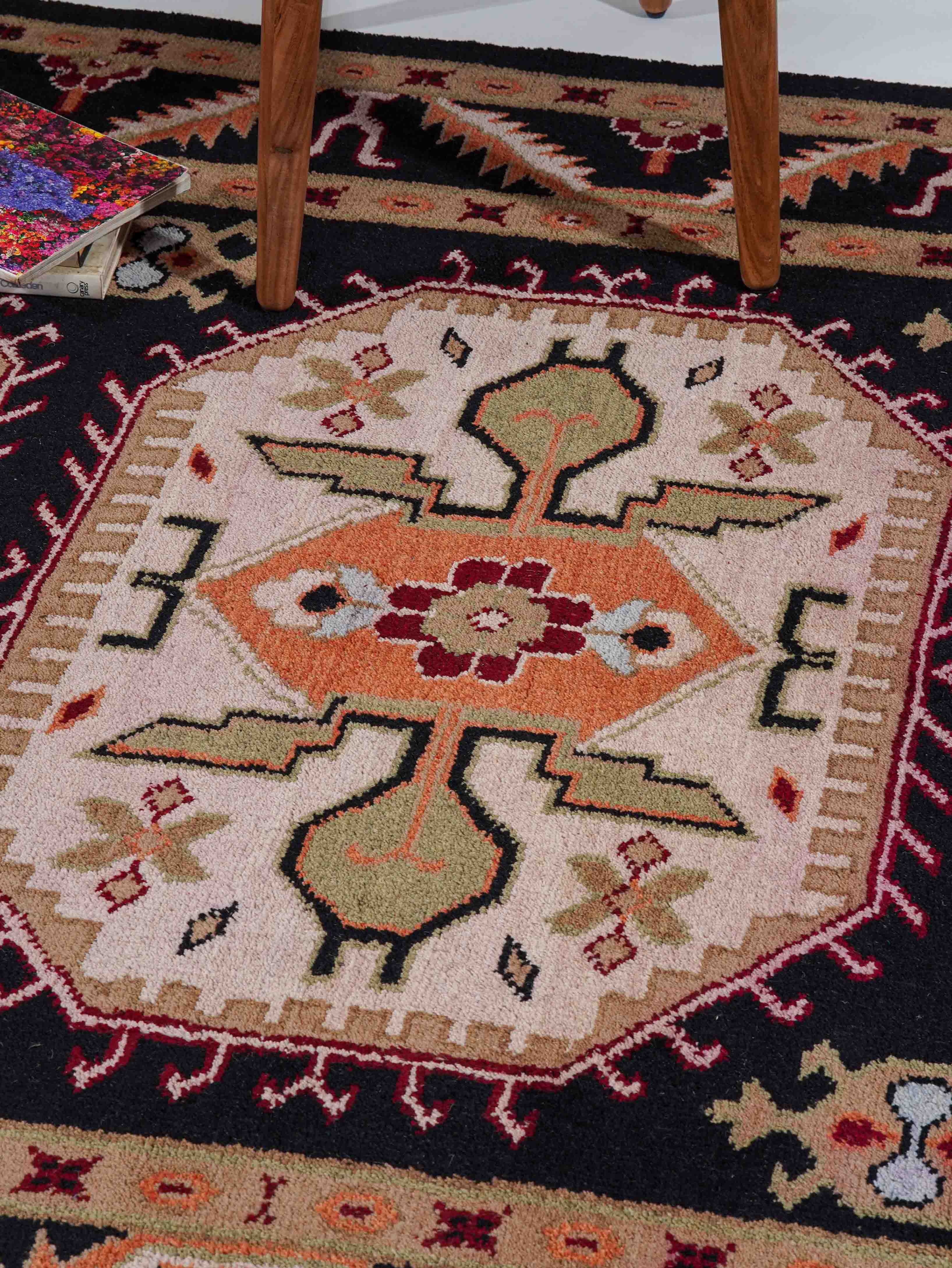 Handmade Afghan Shirvan Rug - Authentic Hand-Knotted Wool Carpet for Living Room, Bedroom & Home Decor