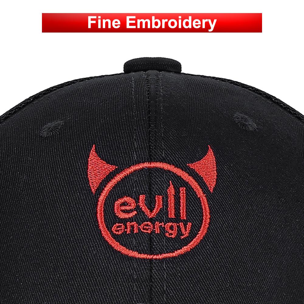 EVIL ENERGY Mesh Breathable Baseball Cap with Embroidered Logo - Adjustable Snapback Hat for Men & Women - Perfect for Running, Hiking, and Outdoor Sports