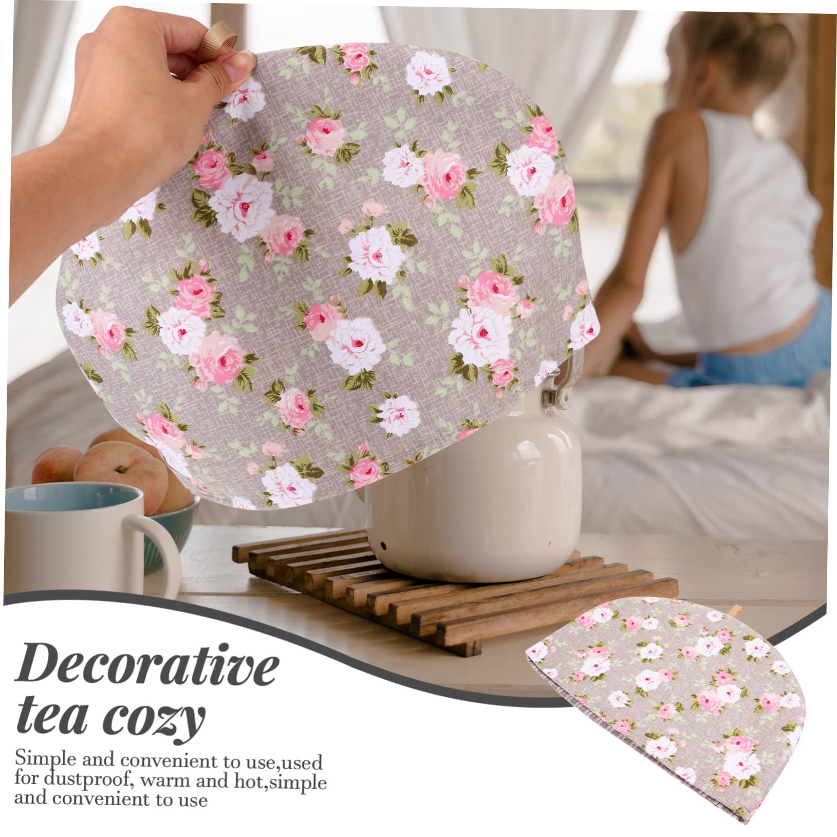 Zerodeko Floral Tea Pot Cover - Insulated Tea Cozy for Teapots, Kettle Warmer & Dustproof Cover - Thick Cotton Teapot Cozy for Home, Kitchen & Tea Parties - Perfect Gift for Tea Lovers