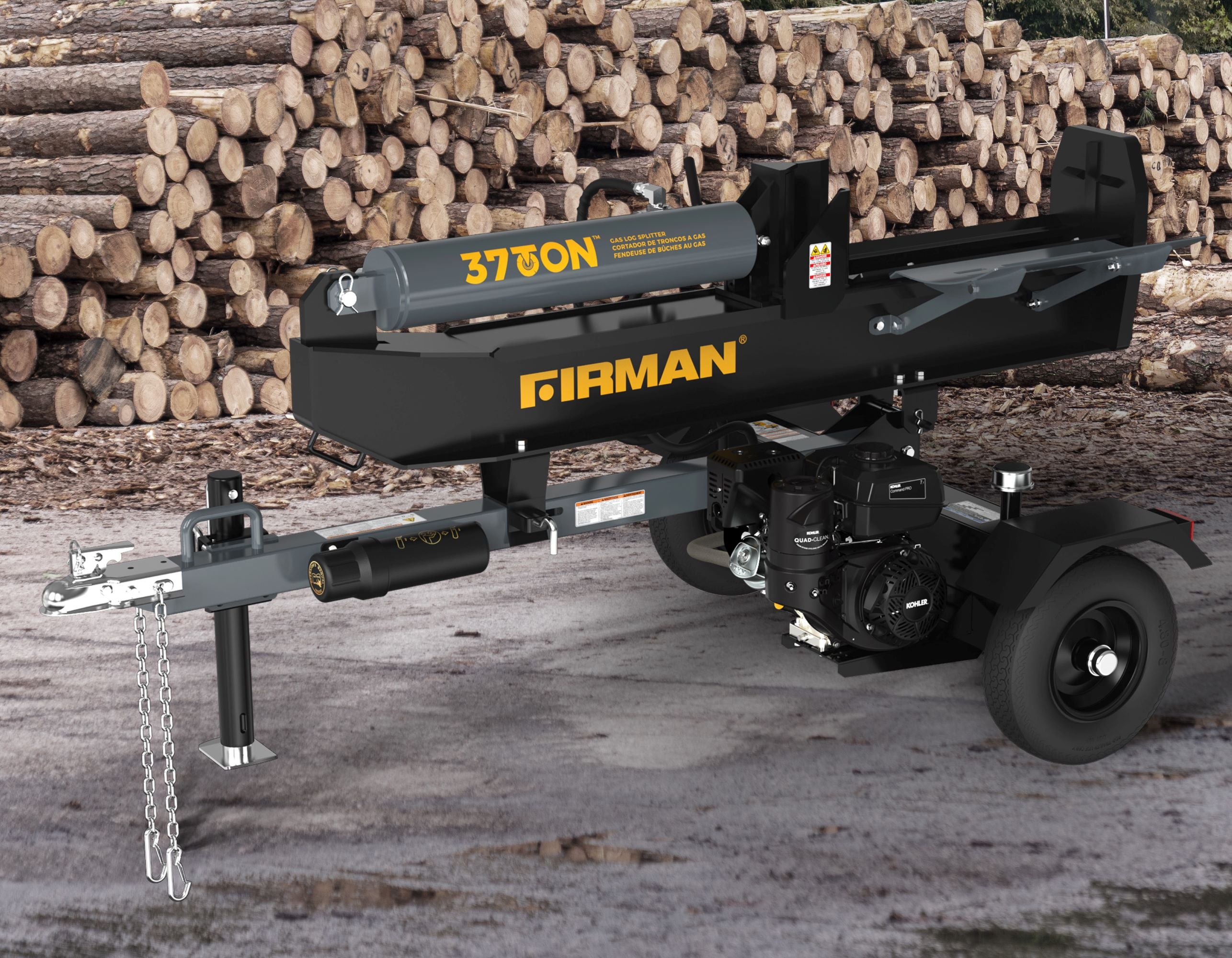 37 Ton Heavy Duty Log Splitter - Powerful Hydraulic Wood Splitter for Firewood, Home Heating & Outdoor Landscaping