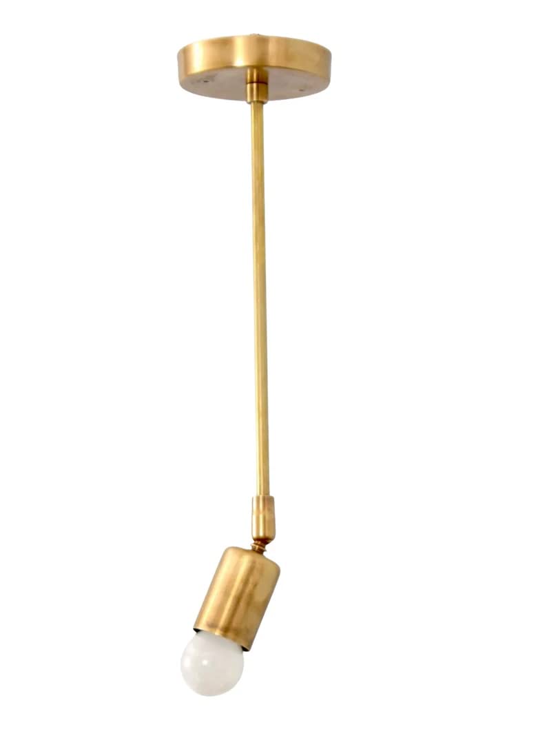 Modern Brushed Brass Single Sputnik Chandelier Light Fixture - NauticalMart - Elegant Dining Room, Living Room, or Entryway Lighting for Home Decor
