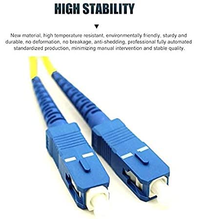 Optilink SC/PC to SC/PC Single Mode Fiber Optic Patch Cable - 5m Simplex Optical Fiber Connector for High-Speed Internet, Data Center, Telecom & Home Networking