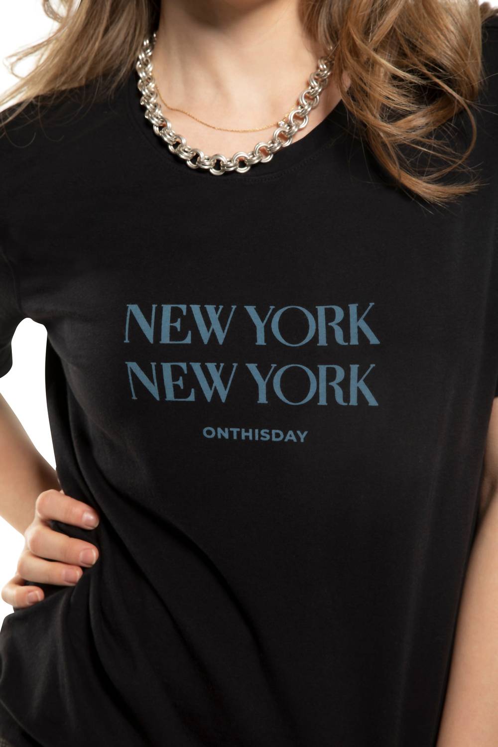 New York Graphic Short Sleeve Knit Tee - Black Cotton T-Shirt for Men & Women | Casual Streetwear, Travel, Urban Fashion